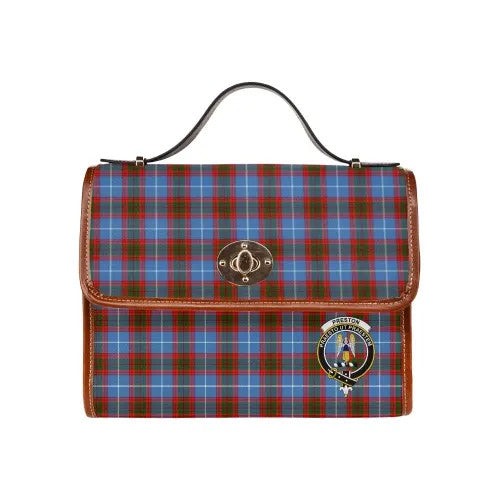 Scottish Preston Clan Crest Tartan Waterproof Canvas Bag Tartan Plaid 2