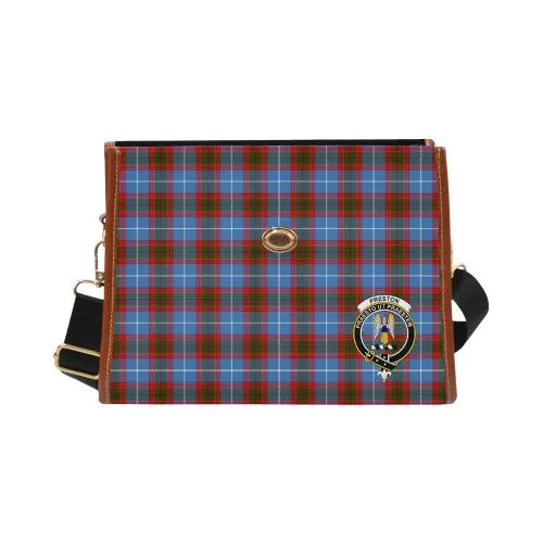 Scottish Preston Clan Crest Tartan Waterproof Canvas Bag Tartan Plaid 1