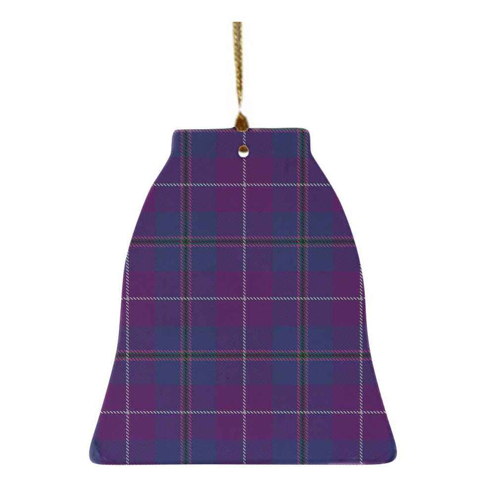 Scottish Pride of Glencoe Clan Tartan Ceramic Ornament Bell Shape Tartan Plaid