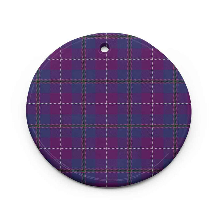 Scottish Pride of Glencoe Clan Tartan Ceramic Ornament Circle Shape Tartan Plaid