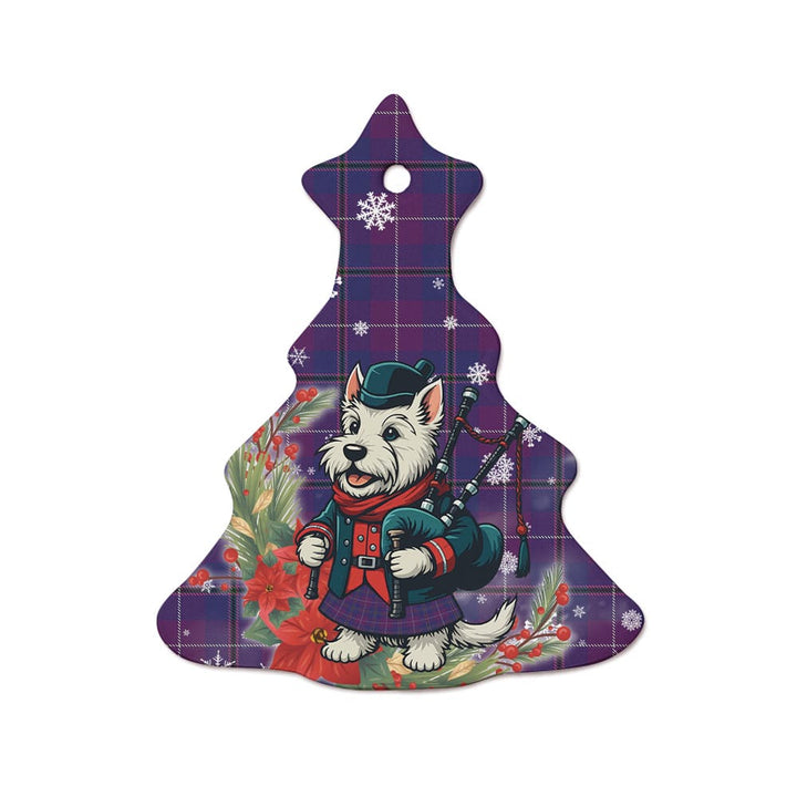 Scottish Pride of Glencoe Clan Tartan Ceramic Ornament Cute Scottish Terrier Dog Tree Style Tartan Plaid