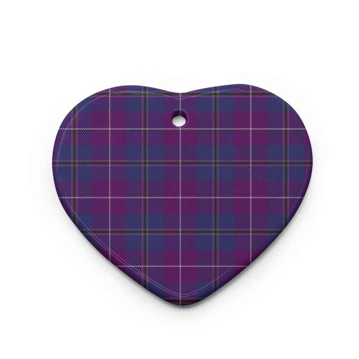 Scottish Pride of Glencoe Clan Tartan Ceramic Ornament Heart Shape Tartan Plaid