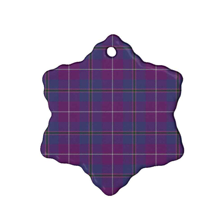 Scottish Pride of Glencoe Clan Tartan Ceramic Ornament Snow Flake Shape Tartan Plaid