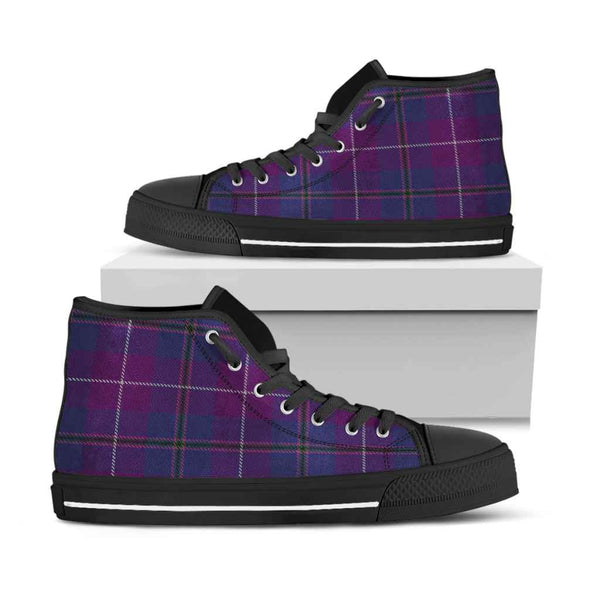 Scottish Pride of Glencoe Clan Tartan High Top Shoes Black Sole Tartan Plaid