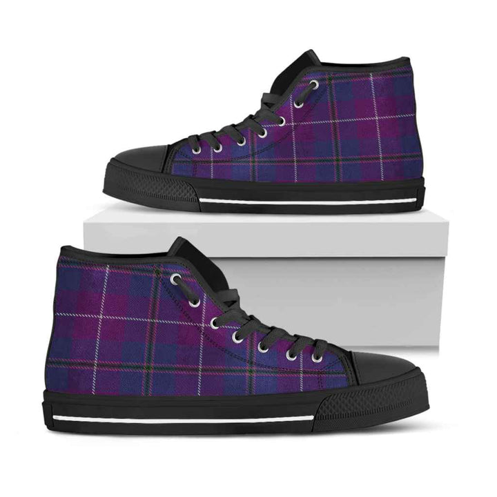 Scottish Pride of Glencoe Clan Tartan High Top Shoes Black Sole Tartan Plaid