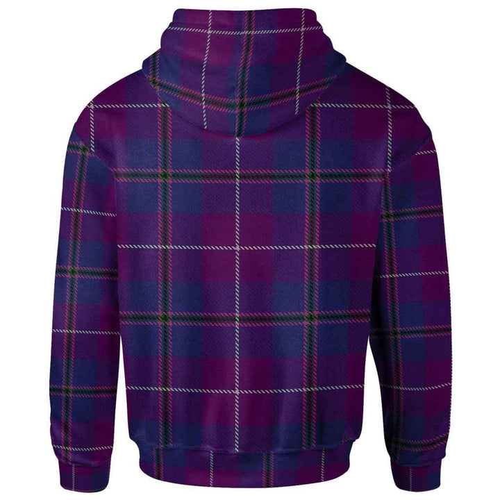 Scottish Pride of Glencoe Clan Tartan Hoodie Back Side Tartan Plaid