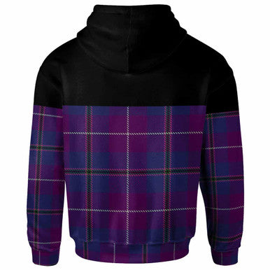 Scottish Pride of Glencoe Clan Tartan Hoodie - Horizontal Style Back Side Tartan Plaid