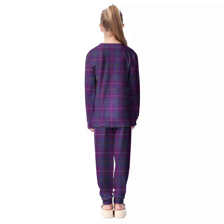 Scottish Pride of Glencoe Clan Tartan Pajama Set Kid Back Side Tartan Plaid