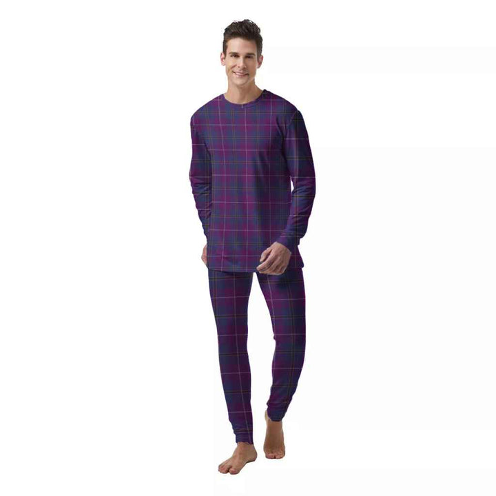 Scottish Pride of Glencoe Clan Tartan Pajama Set  Men Front Side Tartan Plaid