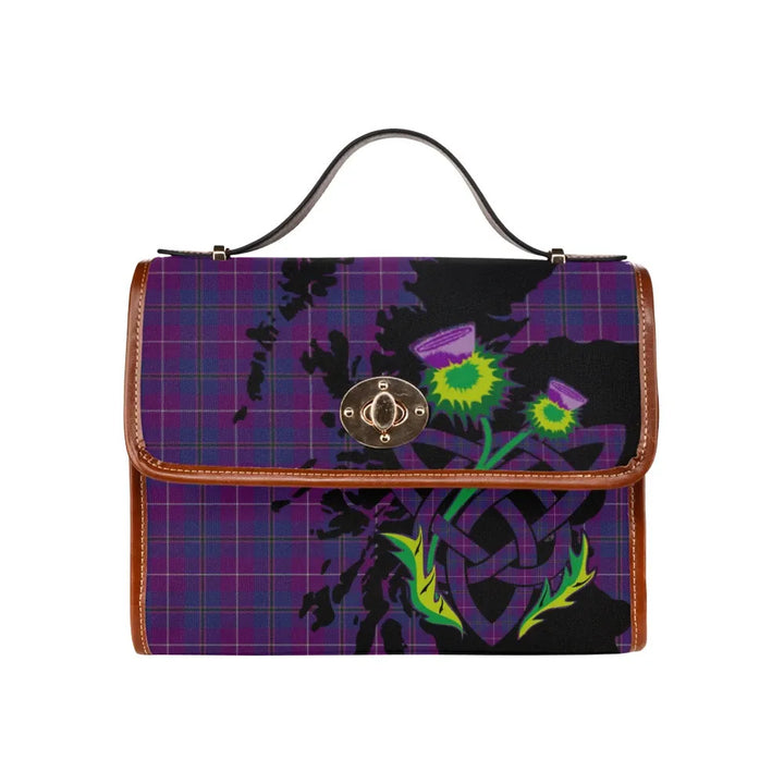 Scottish Pride of Glencoe Clan Tartan Waterproof Canvas Bag With Thistle Tartan Plaid 2