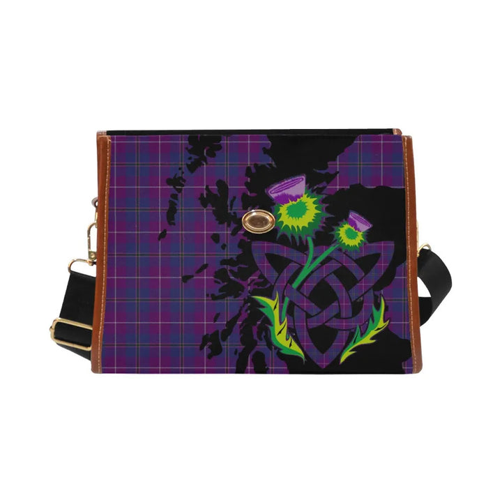 Scottish Pride of Glencoe Clan Tartan Waterproof Canvas Bag With Thistle Tartan Plaid 1