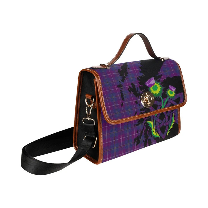 Scottish Pride of Glencoe Clan Tartan Waterproof Canvas Bag With Thistle Tartan Plaid 3