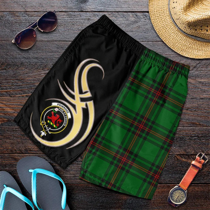 Scottish Primrose Clan Crest Tartan Believe in Me Men's Shorts