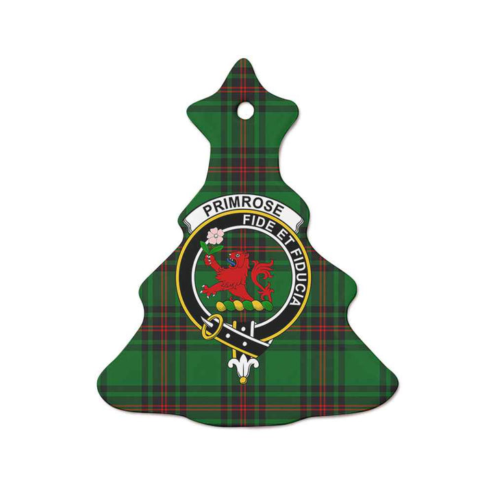 Scottish Primrose Clan Crest Tartan Ceramic Ornament Tree Shape Tartan Plaid