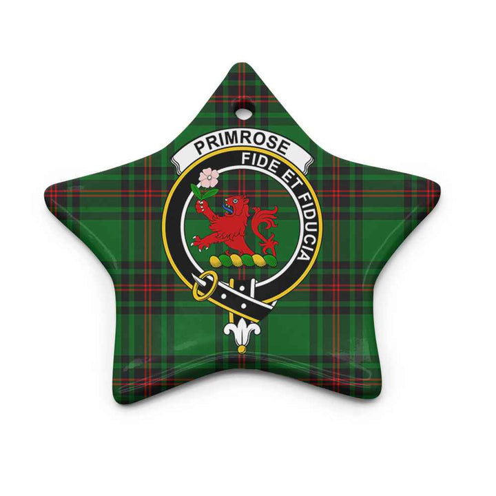 Scottish Primrose Clan Crest Tartan Ceramic Ornament Star Shape Tartan Plaid