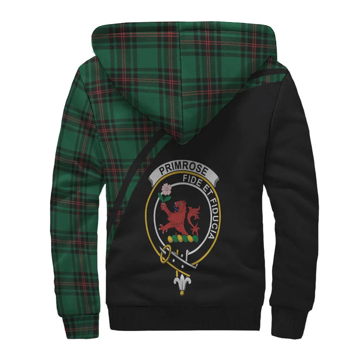 Scottish Primrose Clan Crest Tartan Curve Sherpa Hoodie
