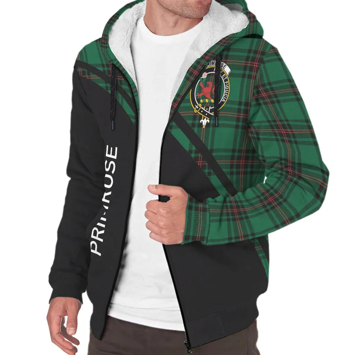 Scottish Primrose Clan Crest Tartan Curve Sherpa Hoodie