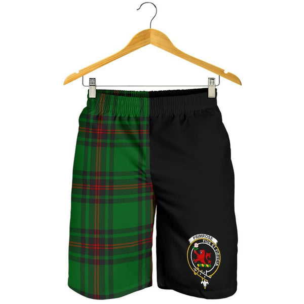 Scottish Primrose Clan Crest Tartan Half of Me Men's Shorts