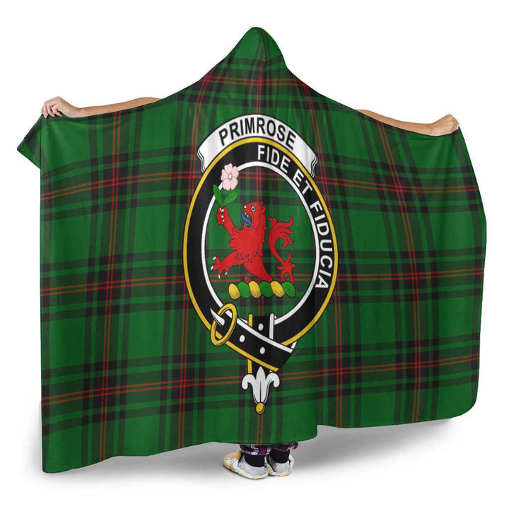 Scottish Primrose Clan Crest Tartan Hooded Blanket Tartan Plaid 2