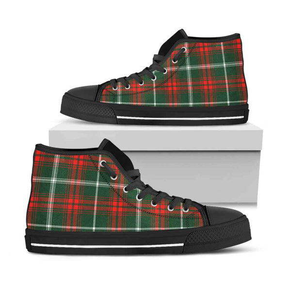 Scottish Prince of Wales Clan Tartan High Top Shoes Black Sole Tartan Plaid