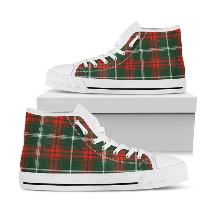 Scottish Prince of Wales Clan Tartan High Top Shoes White Sole Tartan Plaid