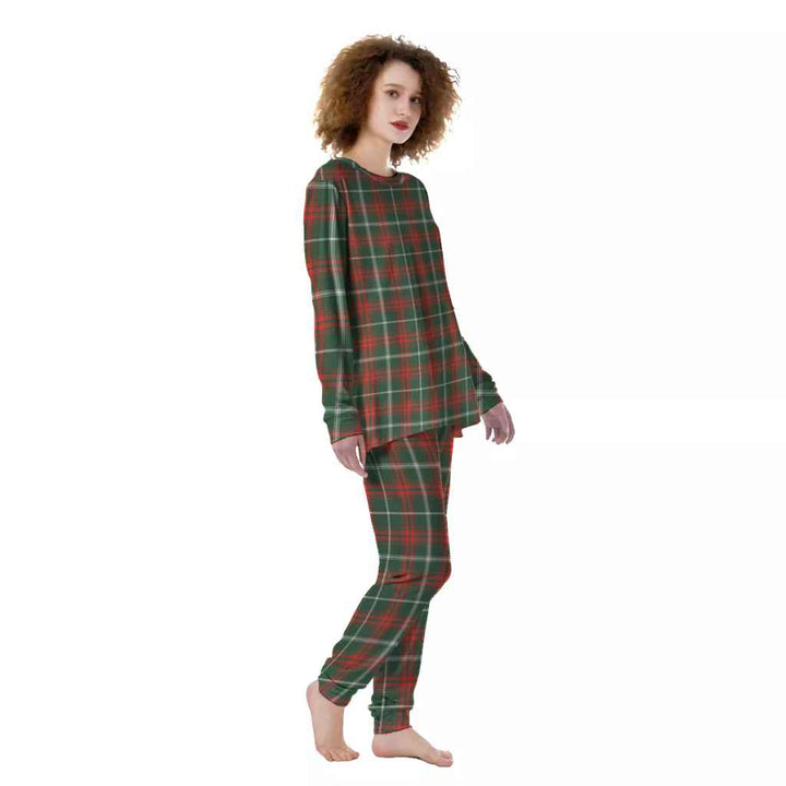 Scottish Prince of Wales Clan Tartan Pajama Set Women Front Side Tartan Plaid