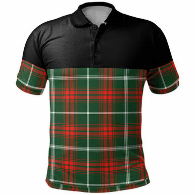 Scottish Prince of Wales Clan Tartan Polo Shirt - Horizontal Style Front Side Tartan Plaid