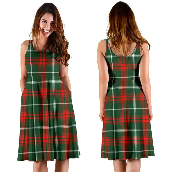 Scottish Prince of Wales Clan Tartan Women Midi Dress