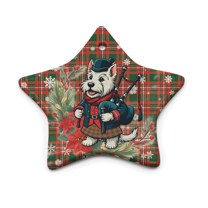Scottish Princess Margaret Clan Tartan Ceramic Ornament Cute Scottish Terrier Dog Star Style Tartan Plaid