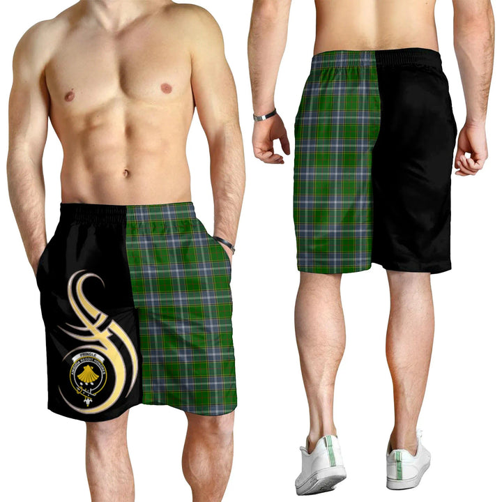 Scottish Pringle Clan Crest Tartan Believe in Me Men's Shorts