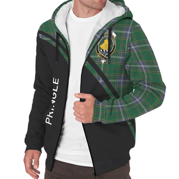 Scottish Pringle Clan Crest Tartan Curve Sherpa Hoodie