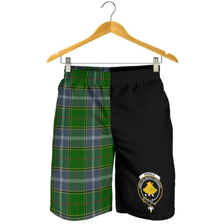 Scottish Pringle Clan Crest Tartan Half of Me Men's Shorts
