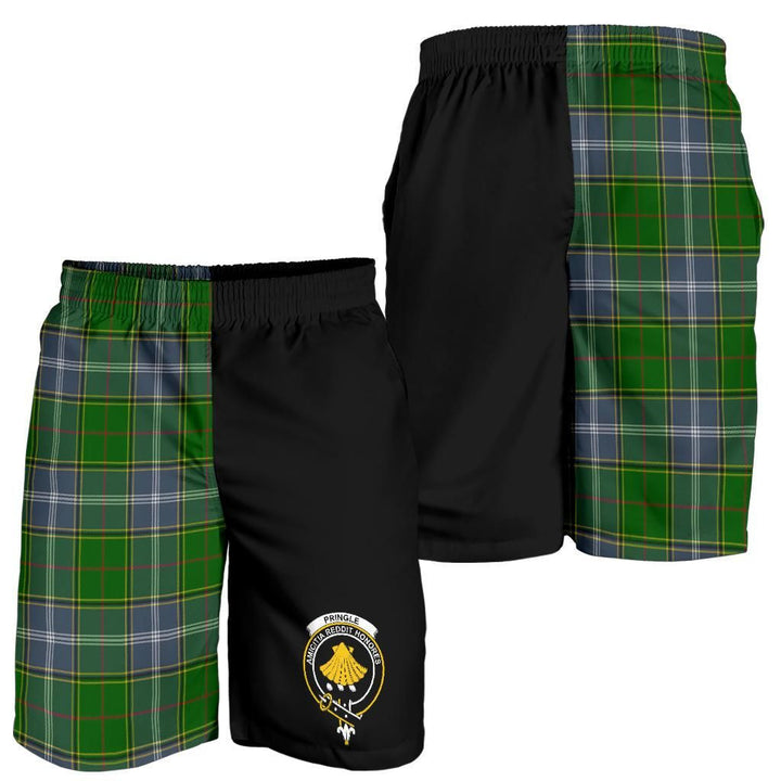 Scottish Pringle Clan Crest Tartan Half of Me Men's Shorts