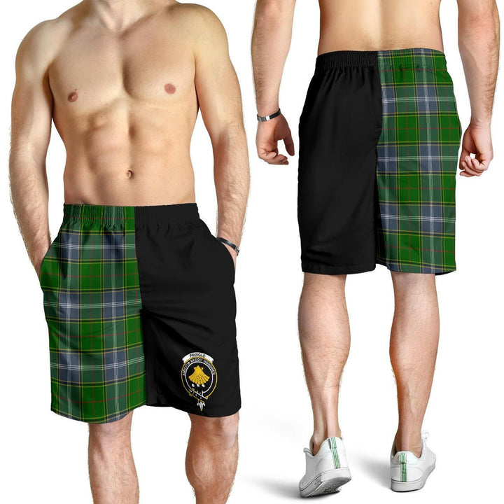 Scottish Pringle Clan Crest Tartan Half of Me Men's Shorts