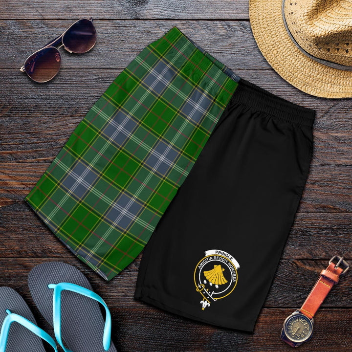Scottish Pringle Clan Crest Tartan Half of Me Men's Shorts