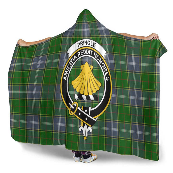 Scottish Pringle Clan Crest Tartan Hooded Blanket Tartan Plaid 3