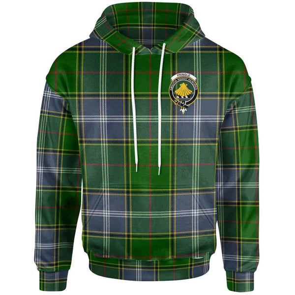 Scottish Pringle Clan Crest Tartan Hoodie Front Side Tartan Plaid