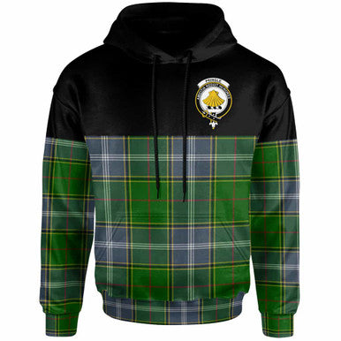 Scottish Pringle Clan Crest Tartan Hoodie - Horizontal Style Front Side Tartan Plaid
