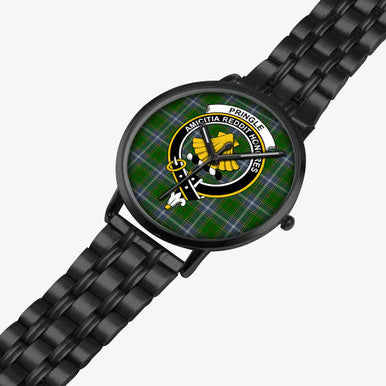 Scottish Pringle Clan Crest Tartan Instafamous Steel Quartz Watches Tartan Plaid Black 2