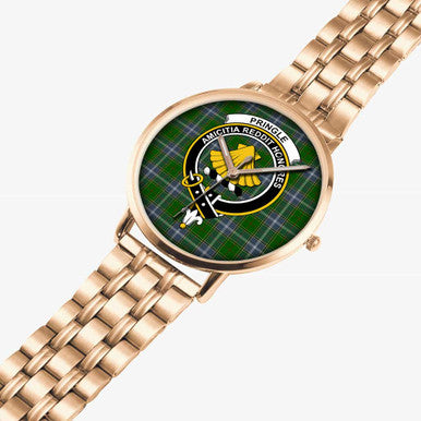 Scottish Pringle Clan Crest Tartan Instafamous Steel Quartz Watches Tartan Plaid Rose Gold 2