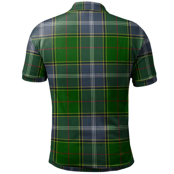 Scottish Pringle Clan Crest Tartan Polo Shirt Back Side Tartan Plaid