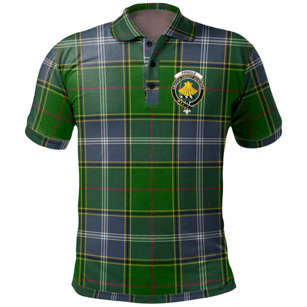 Scottish Pringle Clan Crest Tartan Polo Shirt Front Side Tartan Plaid