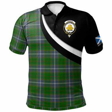 Scottish Pringle Clan Crest Tartan Polo Shirt - Scotland Forever Style Front Side Tartan Plaid