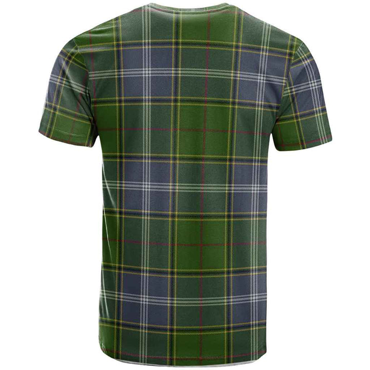 Scottish Pringle Clan Crest Tartan T-Shirt Back Side Tartan Plaid