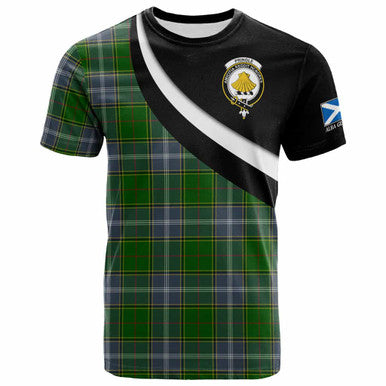 Scottish Pringle Clan Crest Tartan T-Shirt - Scotland Forever Style Front Side Tartan Plaid