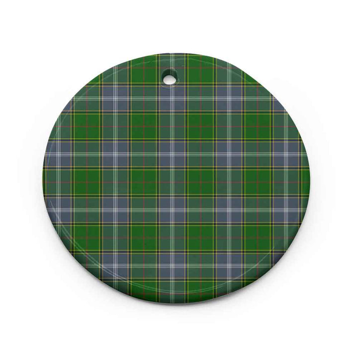 Scottish Pringle Clan Tartan Ceramic Ornament Circle Shape Tartan Plaid