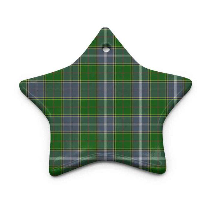 Scottish Pringle Clan Tartan Ceramic Ornament Star Shape Tartan Plaid