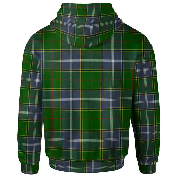 Scottish Pringle Clan Tartan Hoodie Back Side Tartan Plaid