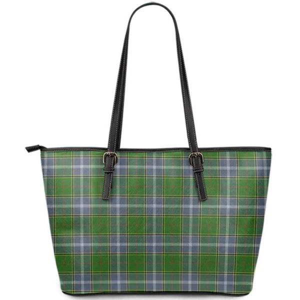 Scottish Pringle Clan Tartan Leather Tote Tartan Plaid