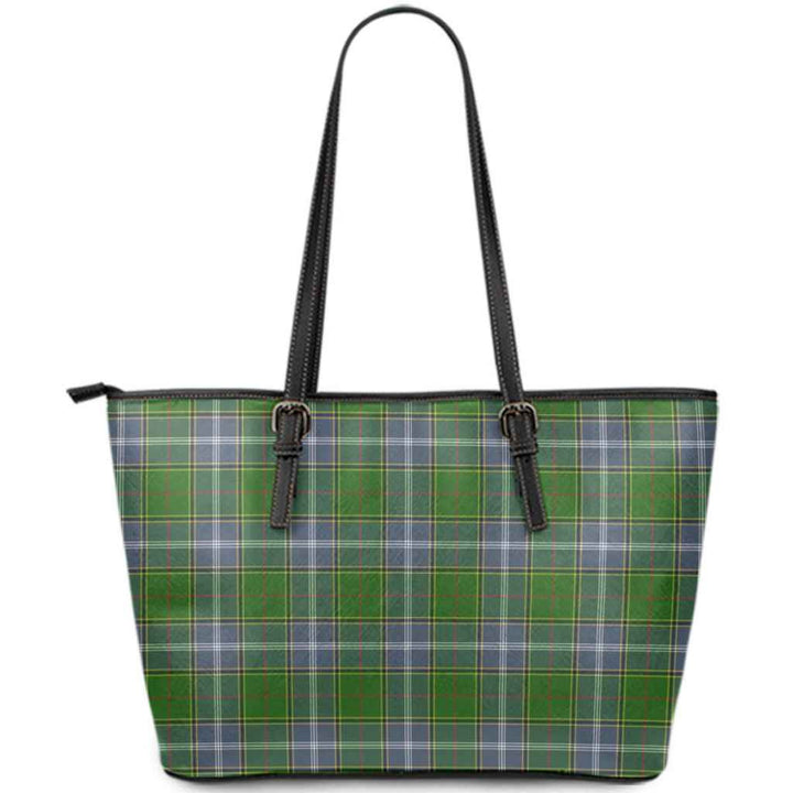 Scottish Pringle Clan Tartan Leather Tote Tartan Plaid